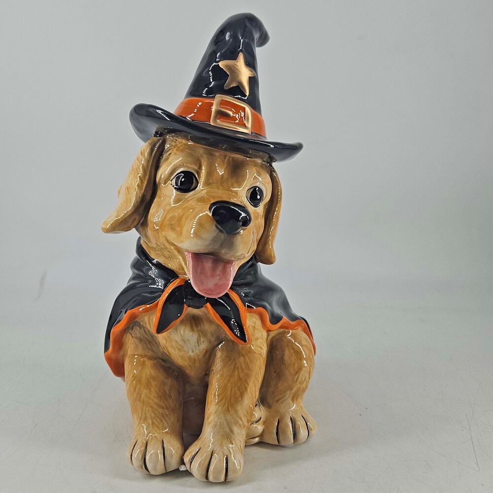 Blue Sky Clayworks Halloween Witch Wizzard Dog Golden Retriver Figure Figurine